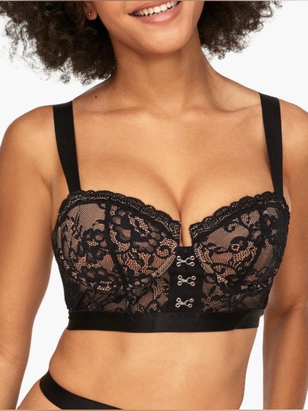 Adore Me Balconette Temperance Contour Underwire Demi Bra~Hook Eye Detail~34B